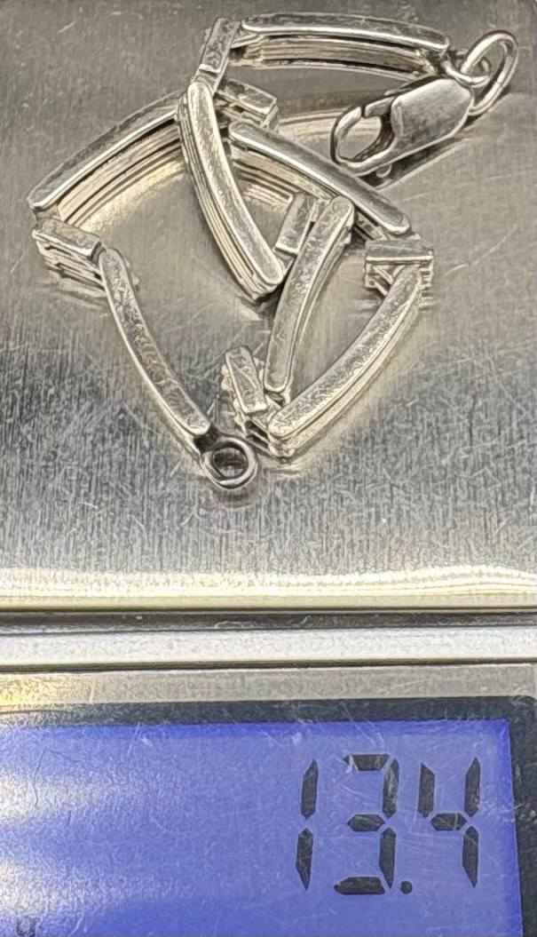 BRACELET GOURMETTE EN ARGENT MASSIF DES ANNÉES 1980 EUROPÉEN -photo-5