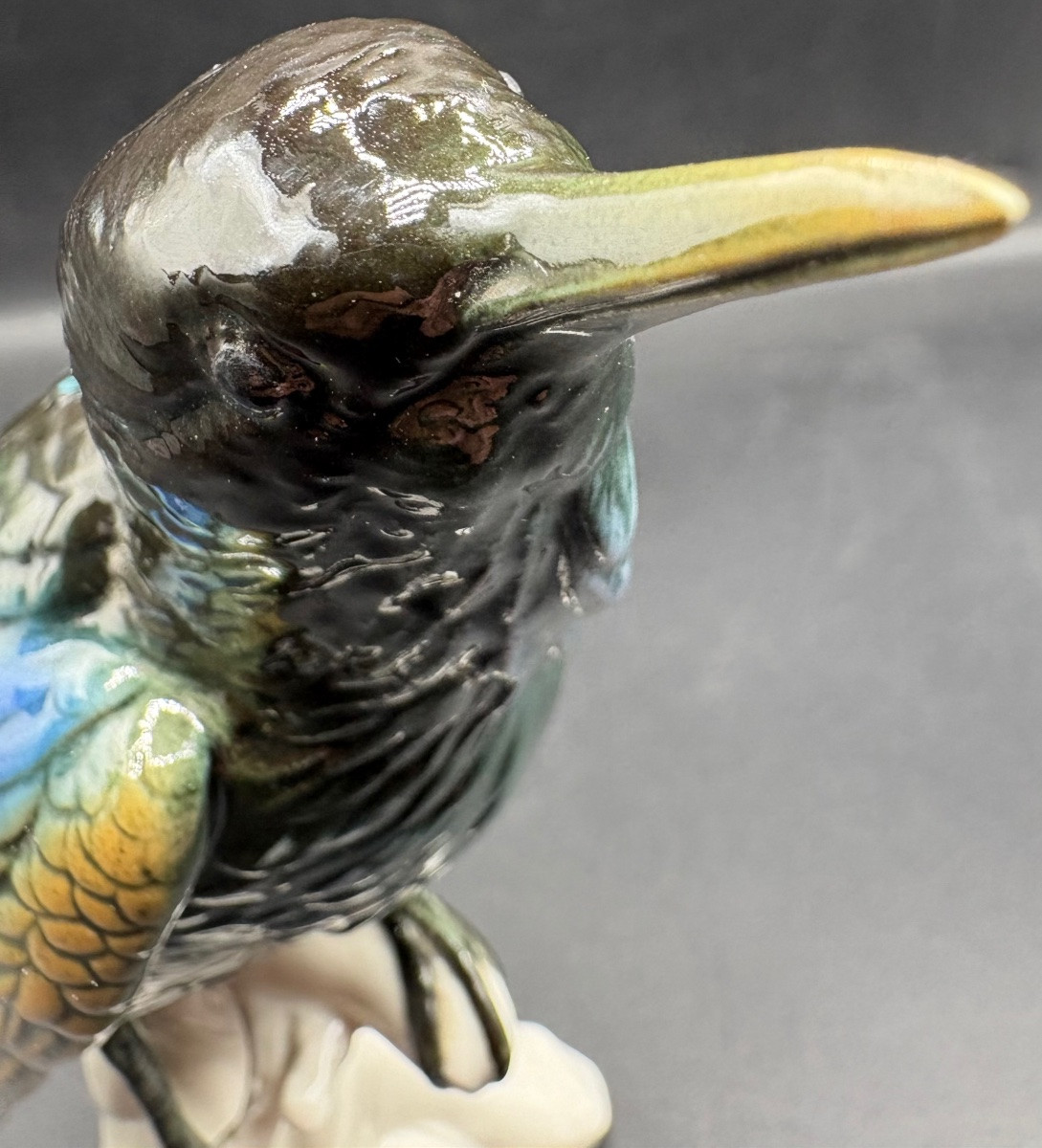 SUJET OISEAU EN PORCELAINE ÉMAILLÉE DES ANNÉES 1920 PAR KARL ENS-photo-1
