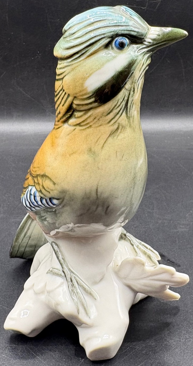 SUJET OISEAU EN PORCELAINE ÉMAILLÉE DES ANNÉES 1920 PAR KARL ENS-photo-2