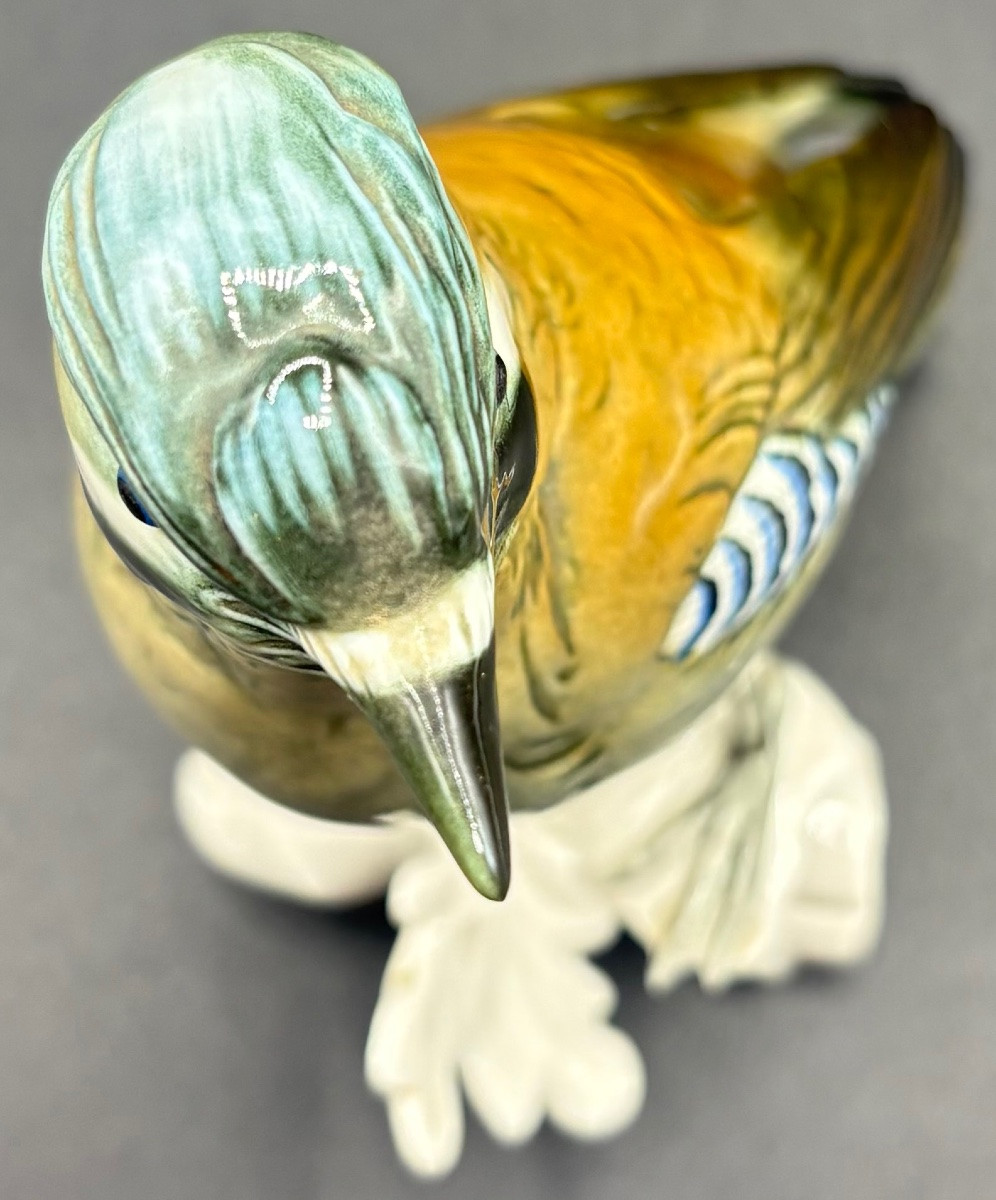 SUJET OISEAU EN PORCELAINE ÉMAILLÉE DES ANNÉES 1920 PAR KARL ENS-photo-1