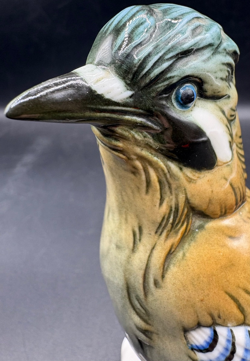SUJET OISEAU EN PORCELAINE ÉMAILLÉE DES ANNÉES 1920 PAR KARL ENS-photo-4