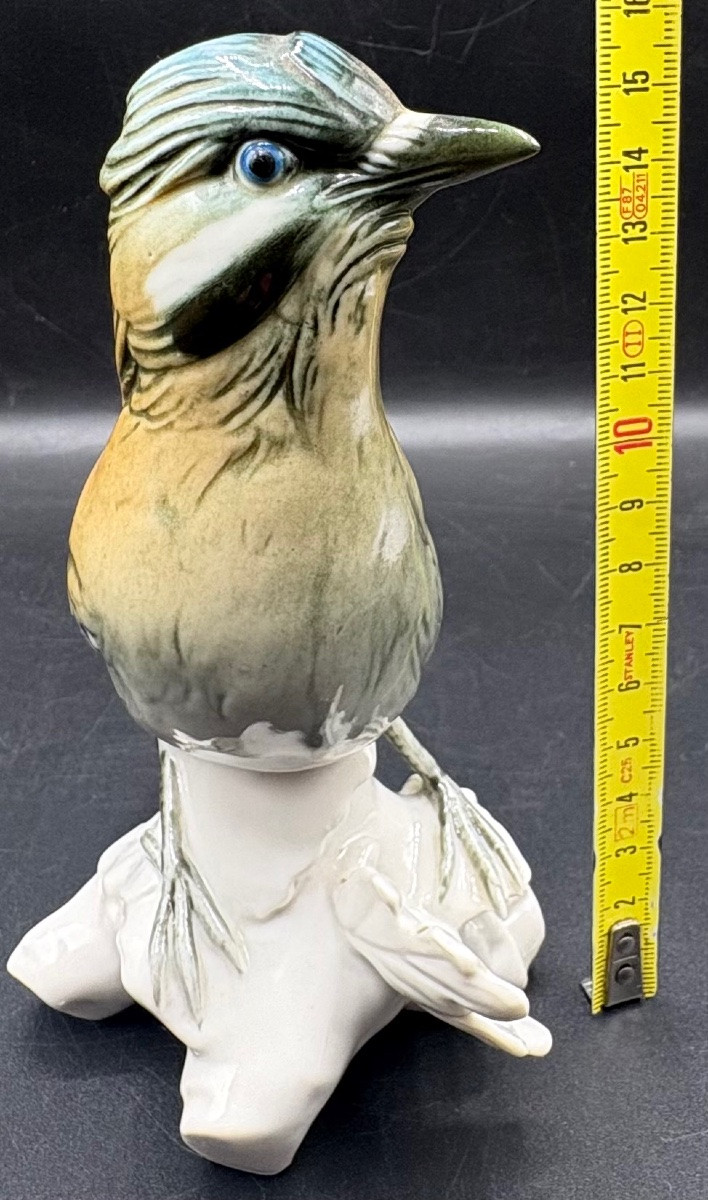 SUJET OISEAU EN PORCELAINE ÉMAILLÉE DES ANNÉES 1920 PAR KARL ENS-photo-5