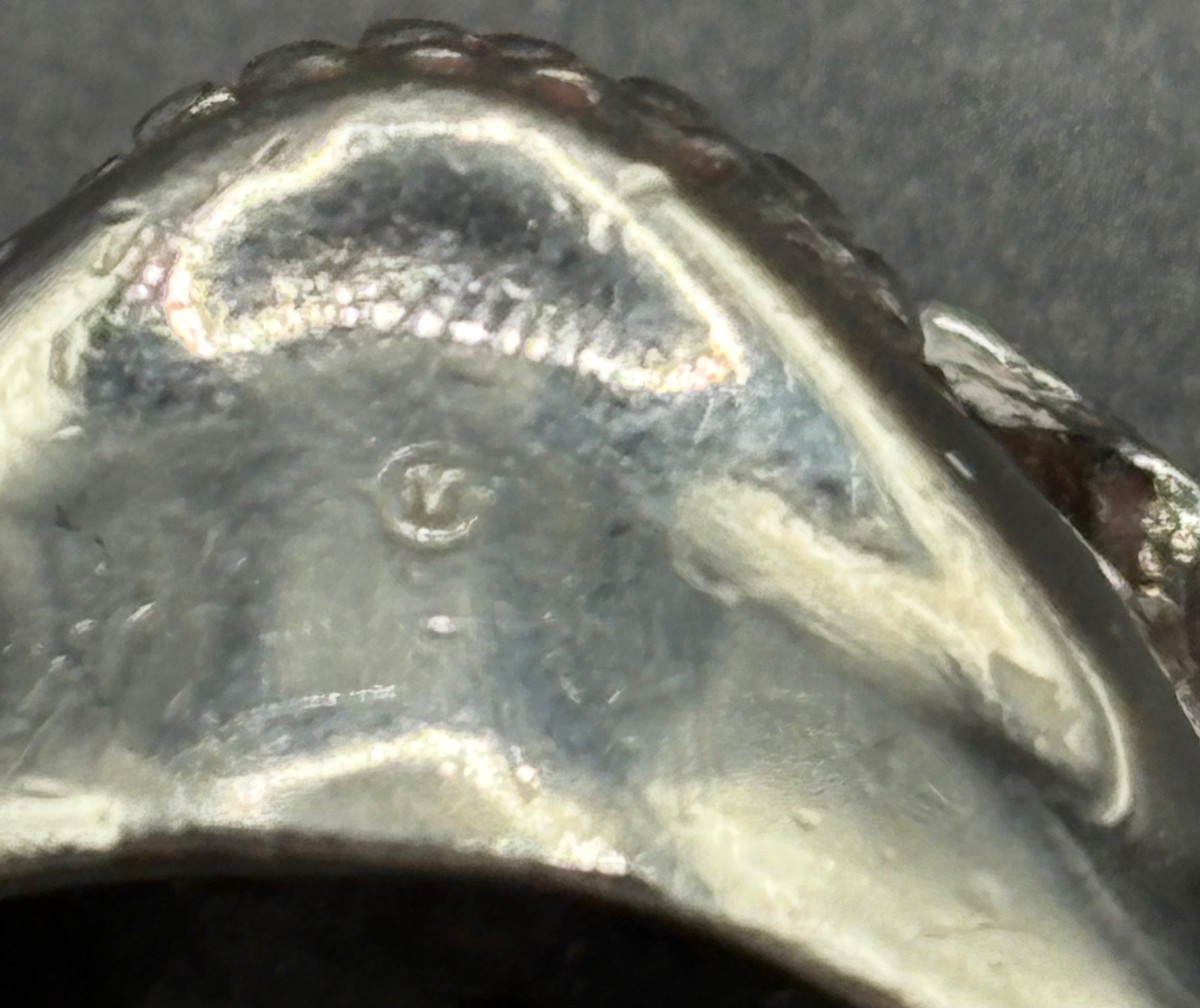 BRACELET JONC 3/4 OUVRANT EN ARGENT MASSIF DES ANNÉES 1980 SIGNÉ “M “-photo-2