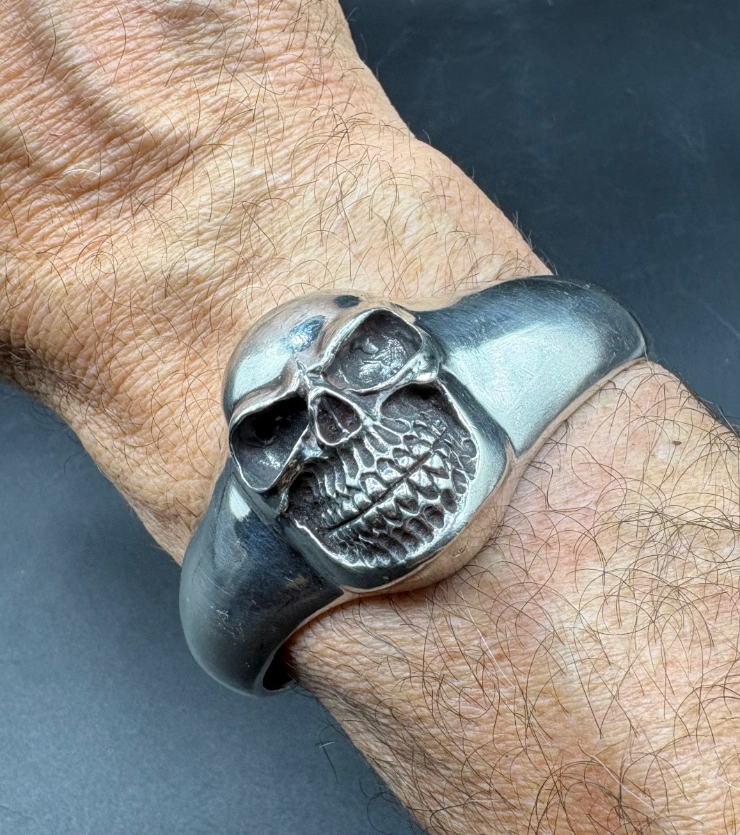 BRACELET JONC 3/4 OUVRANT EN ARGENT MASSIF DES ANNÉES 1980 SIGNÉ “M “-photo-3