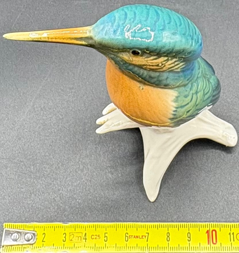 Enameled Porcelain Kingfisher Bird From The 1920s By Karl Ens Saxe-photo-6