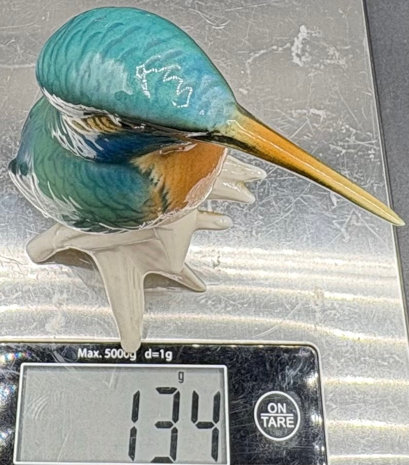 Enameled Porcelain Kingfisher Bird From The 1920s By Karl Ens Saxe-photo-7