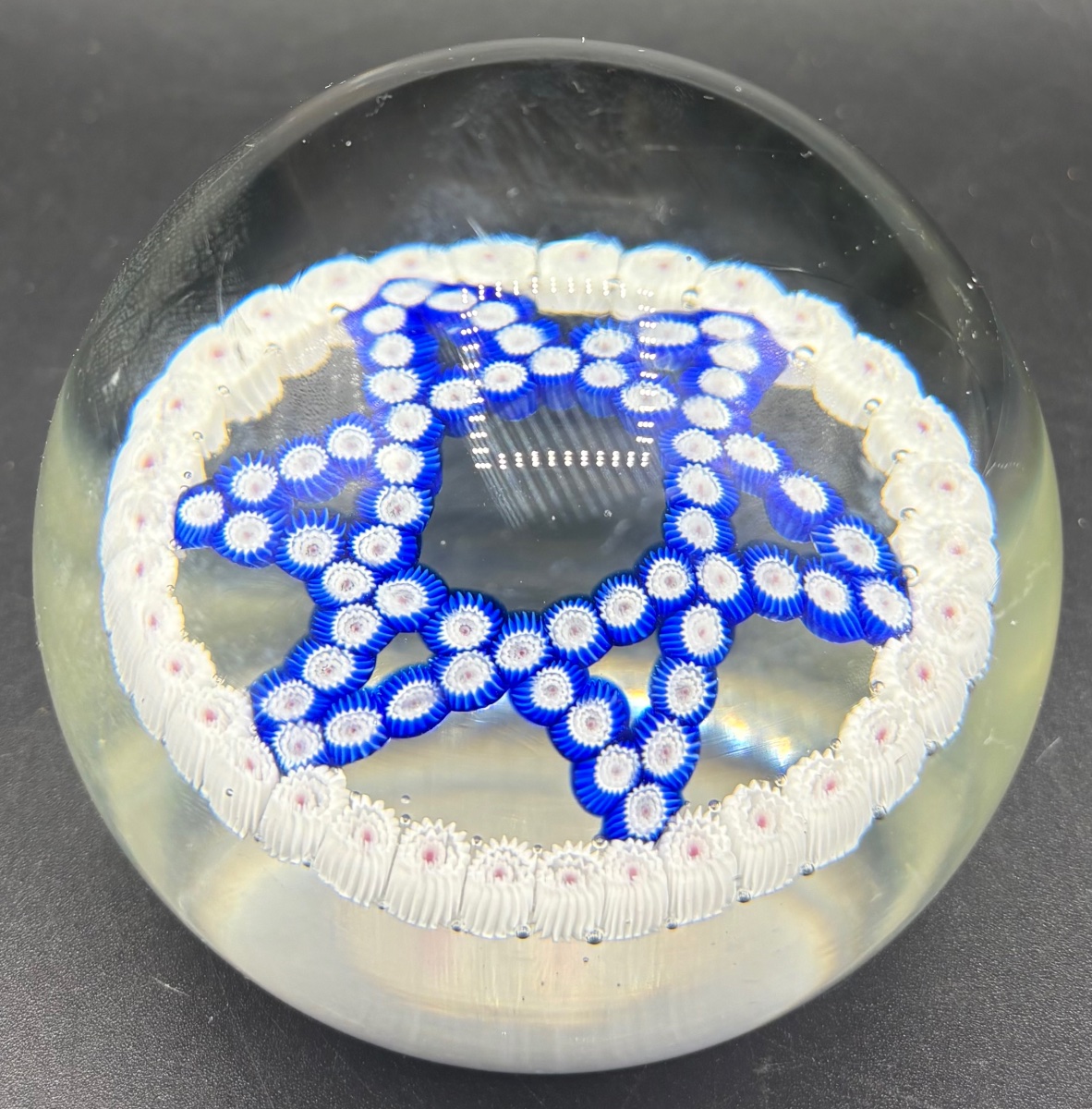 Paperweight Crystal Ball With Millefiori 1970s Murano-photo-2
