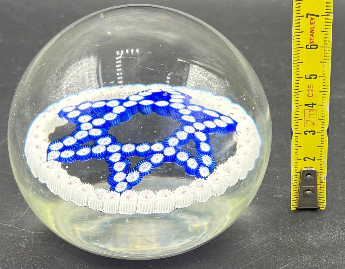 Paperweight Crystal Ball With Millefiori 1970s Murano-photo-6