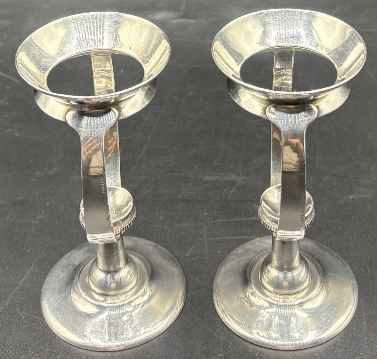 Pair Of Silver-plated Egg Cups With System From 1920/30 Kirby - Beard & Com Et Paris-photo-2