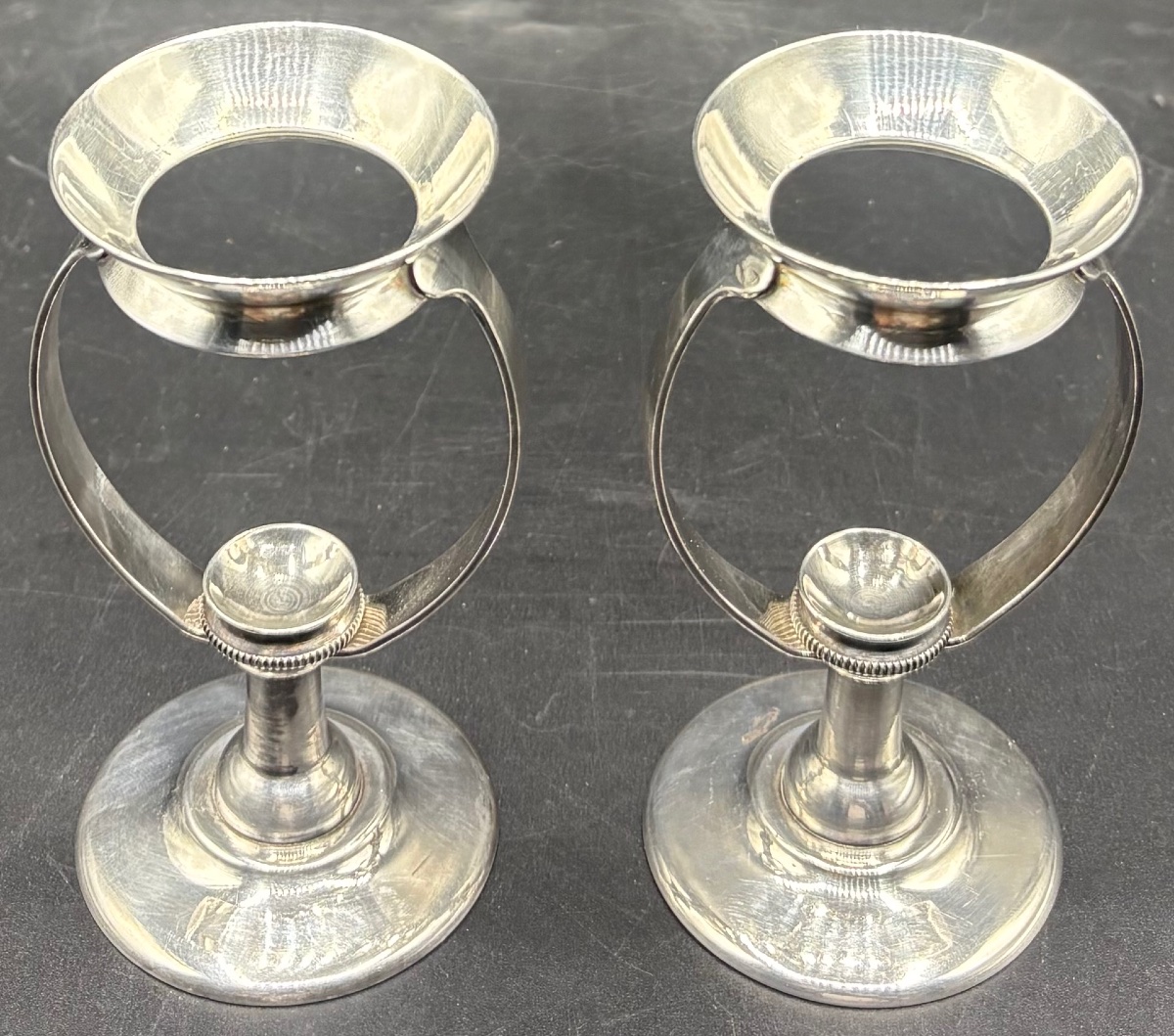 Pair Of Silver-plated Egg Cups With System From 1920/30 Kirby - Beard & Com Et Paris-photo-3