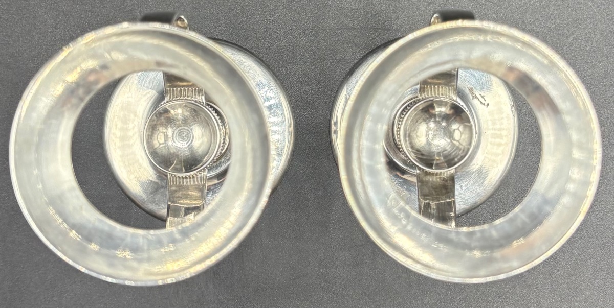 Pair Of Silver-plated Egg Cups With System From 1920/30 Kirby - Beard & Com Et Paris-photo-1