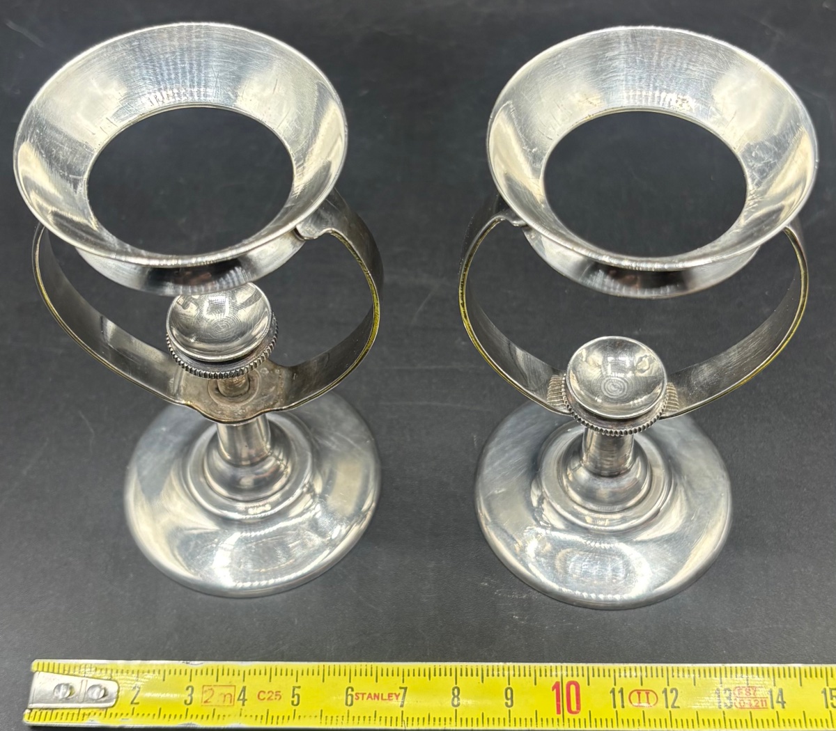 Pair Of Silver-plated Egg Cups With System From 1920/30 Kirby - Beard & Com Et Paris-photo-6