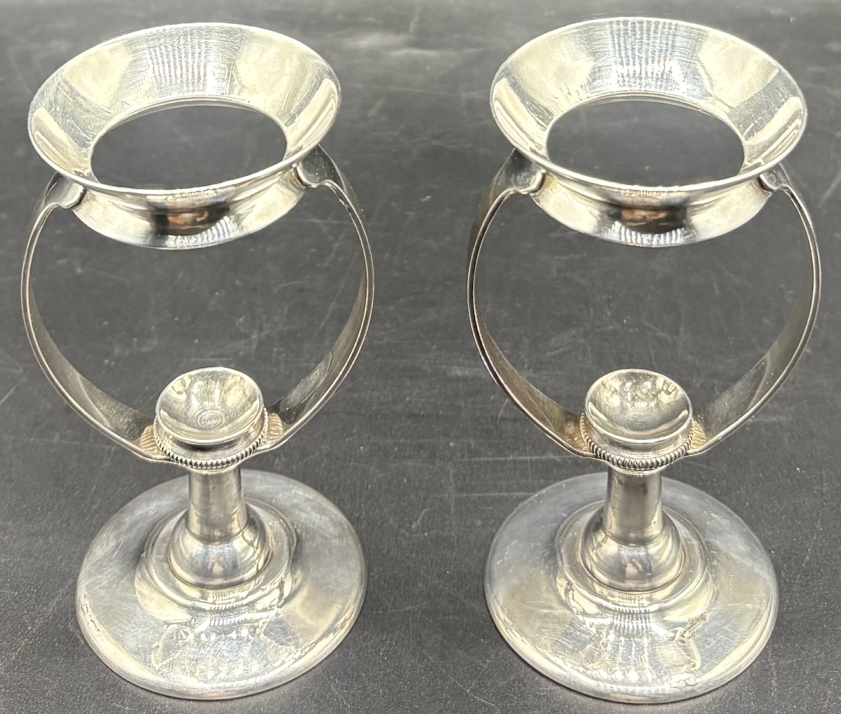 Pair Of Silver-plated Egg Cups With System From 1920/30 Kirby - Beard & Com Et Paris