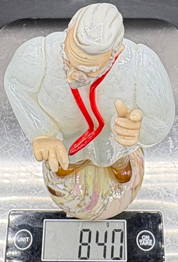 SUJET CHIRURGIEN EN PÂTE DE VERRE SOUFFLÉ DES ANNÉES 1900 BOHÈME -photo-8