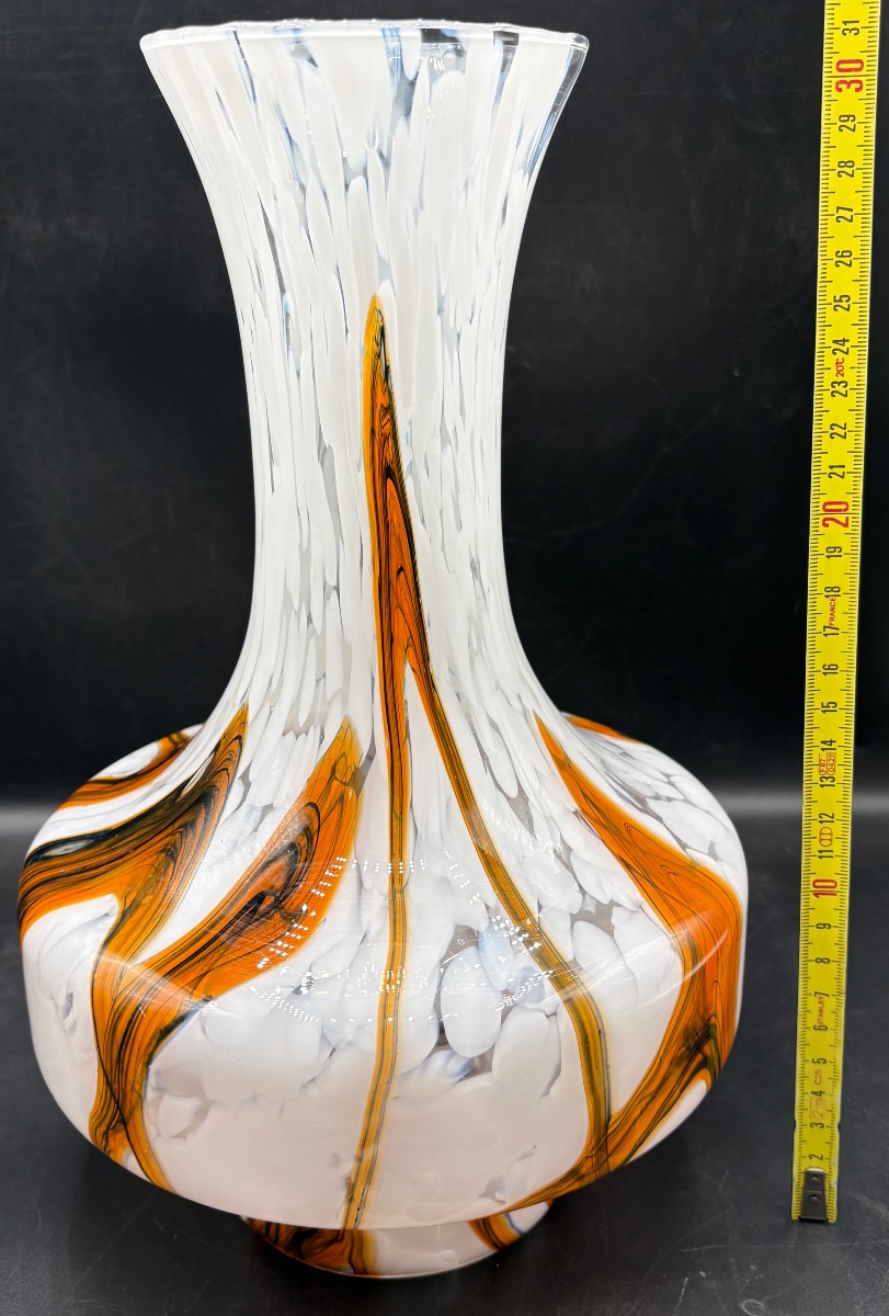 GRAND VASE EN VERRE À COUCHES MULTIPLES SOUFFLÉES MURANO DES ANNÉES 1950/60-photo-5