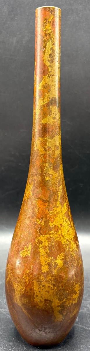 1930s Japanese Patinated Bronze Soliflore Vase-photo-2