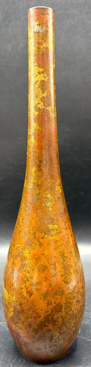 1930s Japanese Patinated Bronze Soliflore Vase-photo-3