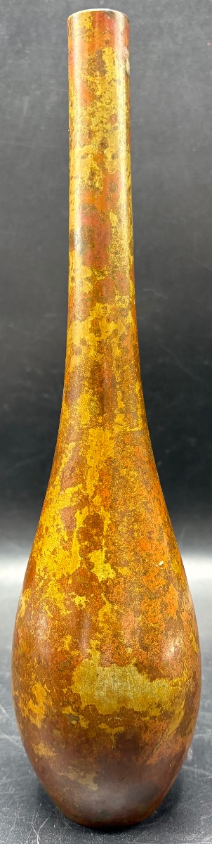 1930s Japanese Patinated Bronze Soliflore Vase-photo-4