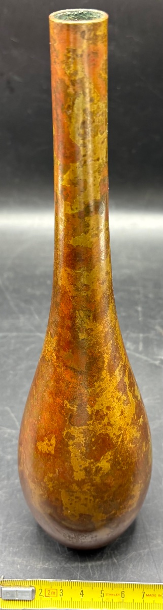 1930s Japanese Patinated Bronze Soliflore Vase-photo-5