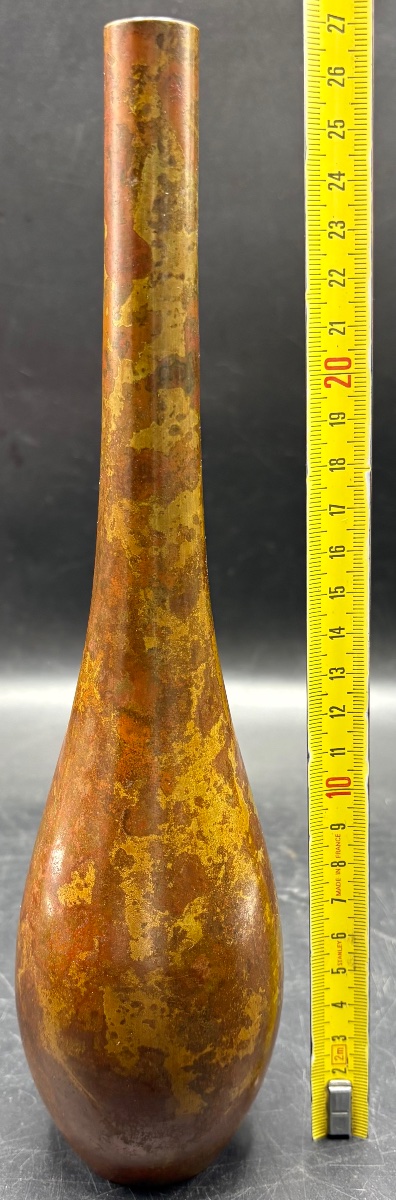 1930s Japanese Patinated Bronze Soliflore Vase-photo-6