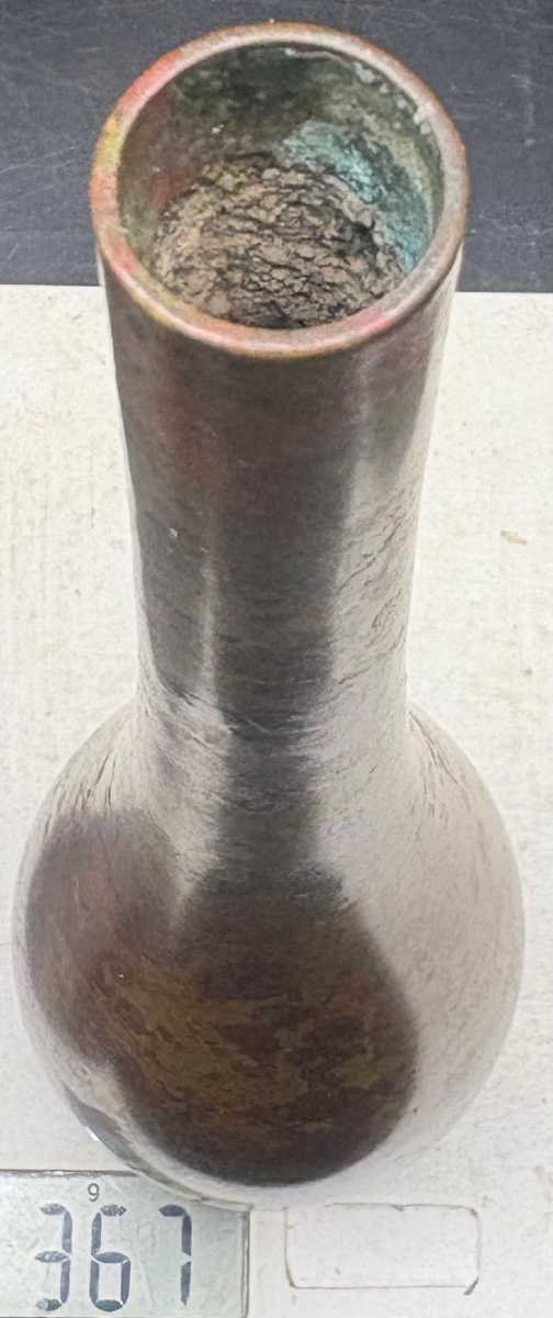 1930s Japanese Patinated Bronze Soliflore Vase-photo-7