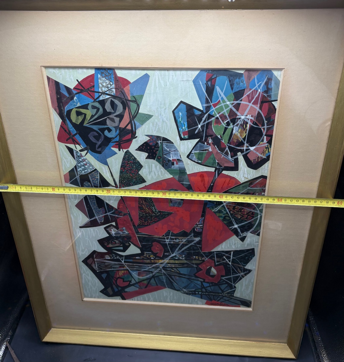 Composition Of Gouaches And Glued Cut-outs From 1964 By Jeanlux-photo-3