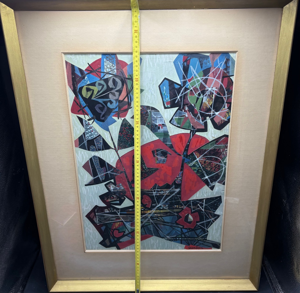 Composition Of Gouaches And Glued Cut-outs From 1964 By Jeanlux-photo-4