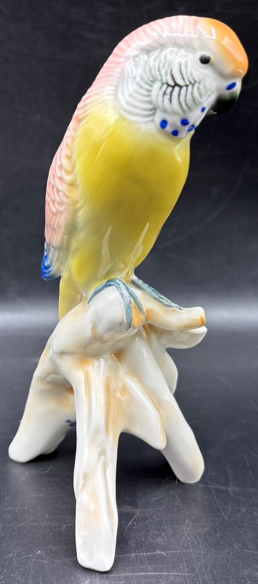 Enameled Porcelain Parakeet From The 1920s By Karl Ens Saxe-photo-2