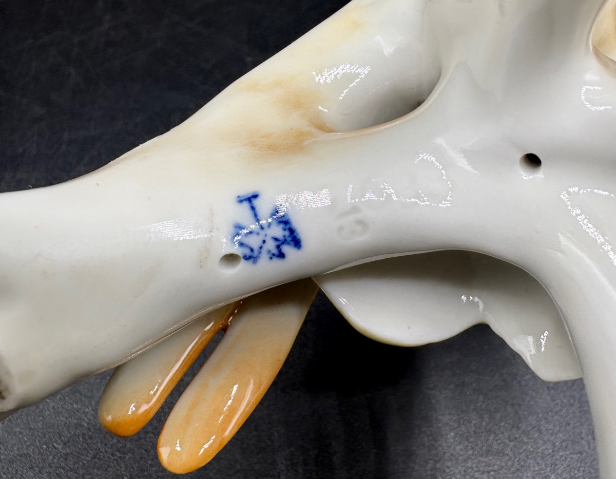 Enameled Porcelain Parakeet From The 1920s By Karl Ens Saxe-photo-4