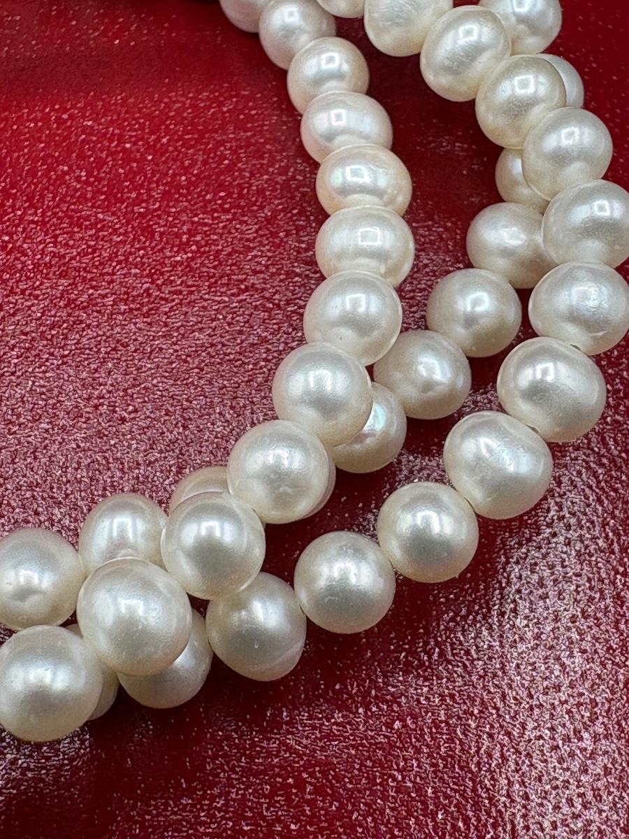 1970s/80s Cultured Pearl And Japanese Silver Necklace-photo-1