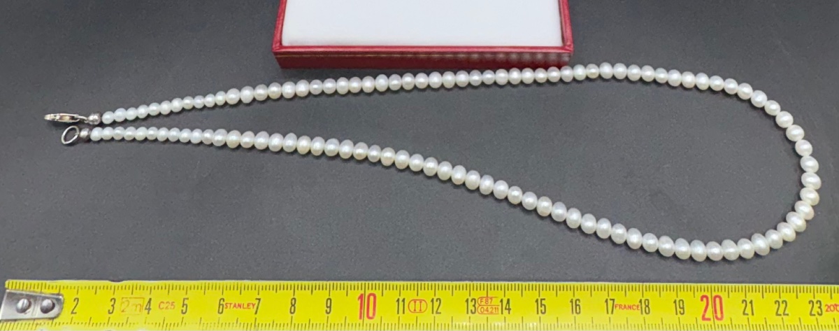 1970s/80s Cultured Pearl And Japanese Silver Necklace-photo-4