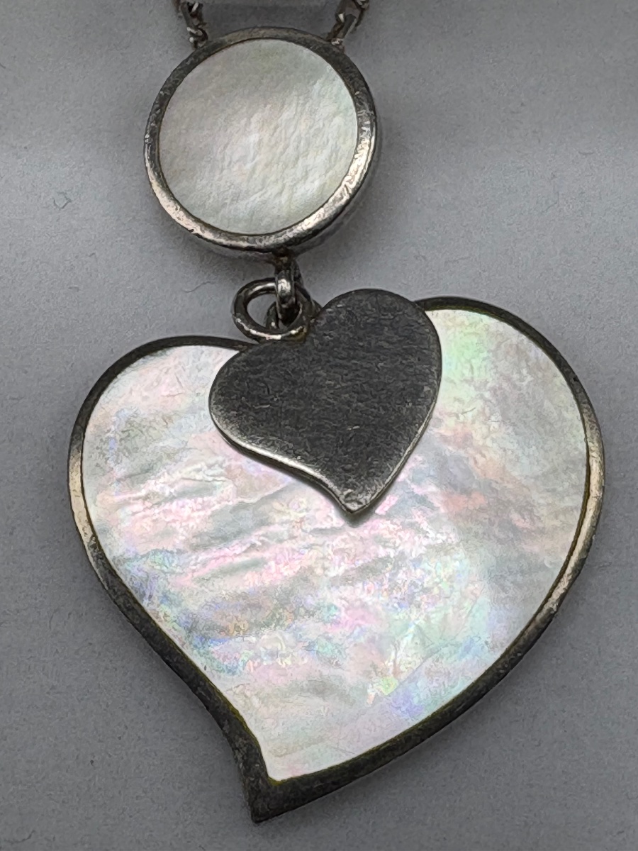 Sterling Silver And Mother-of-pearl Pendant From The French 1980s-photo-4