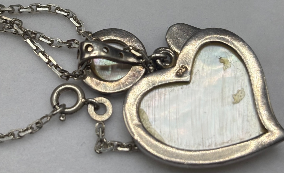 Sterling Silver And Mother-of-pearl Pendant From The French 1980s-photo-1