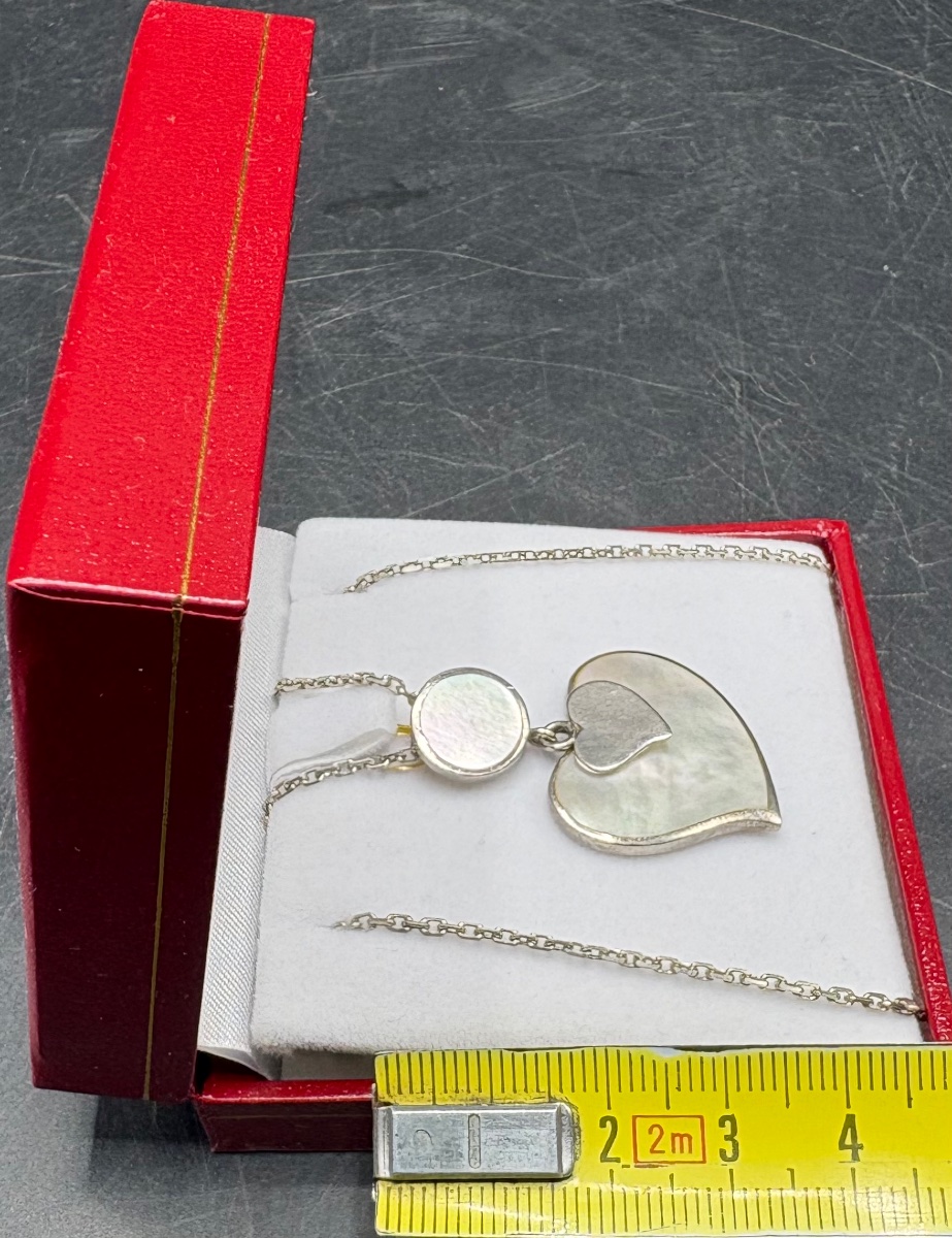 Sterling Silver And Mother-of-pearl Pendant From The French 1980s-photo-2