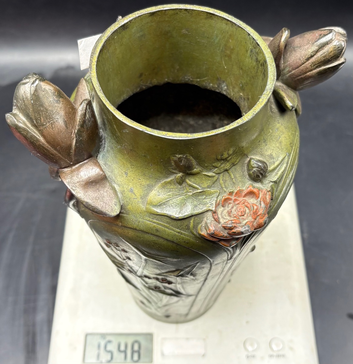 VASE EN RÉGULE PATINÉ DES ANNÉES 1900 SIGNÉ, FRANÇAIS -photo-8
