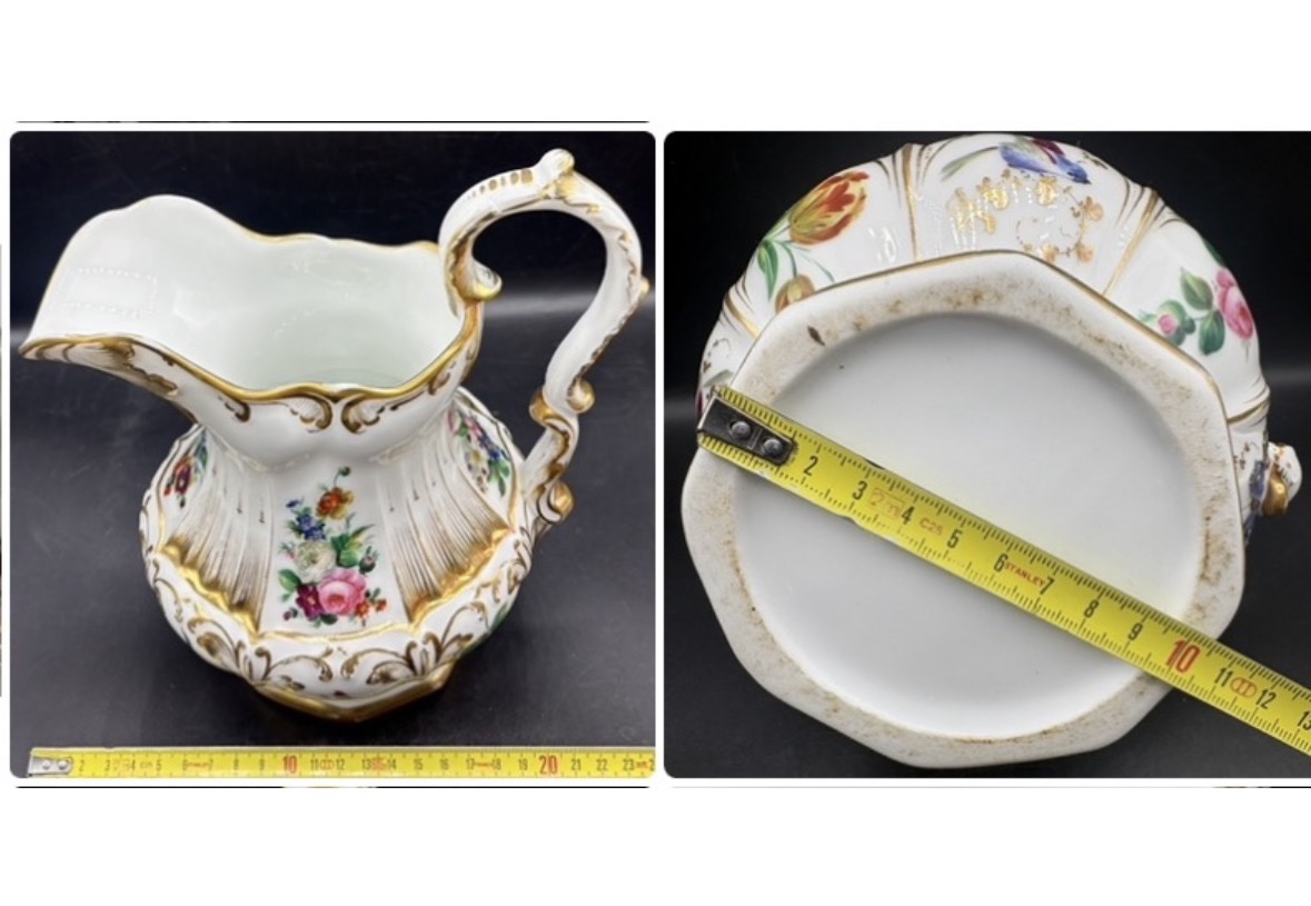 Large Enameled Porcelain Pot, Color & Gold Paint, Circa 1830, Old Paris-photo-6