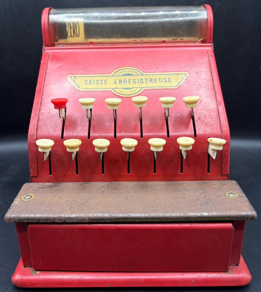 UNE CAISSE ENREGISTREUSE EN FER PEINT DES ANNÉES 1930/40 FRANÇAISE-photo-2
