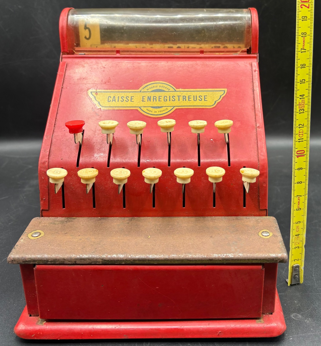 UNE CAISSE ENREGISTREUSE EN FER PEINT DES ANNÉES 1930/40 FRANÇAISE-photo-5