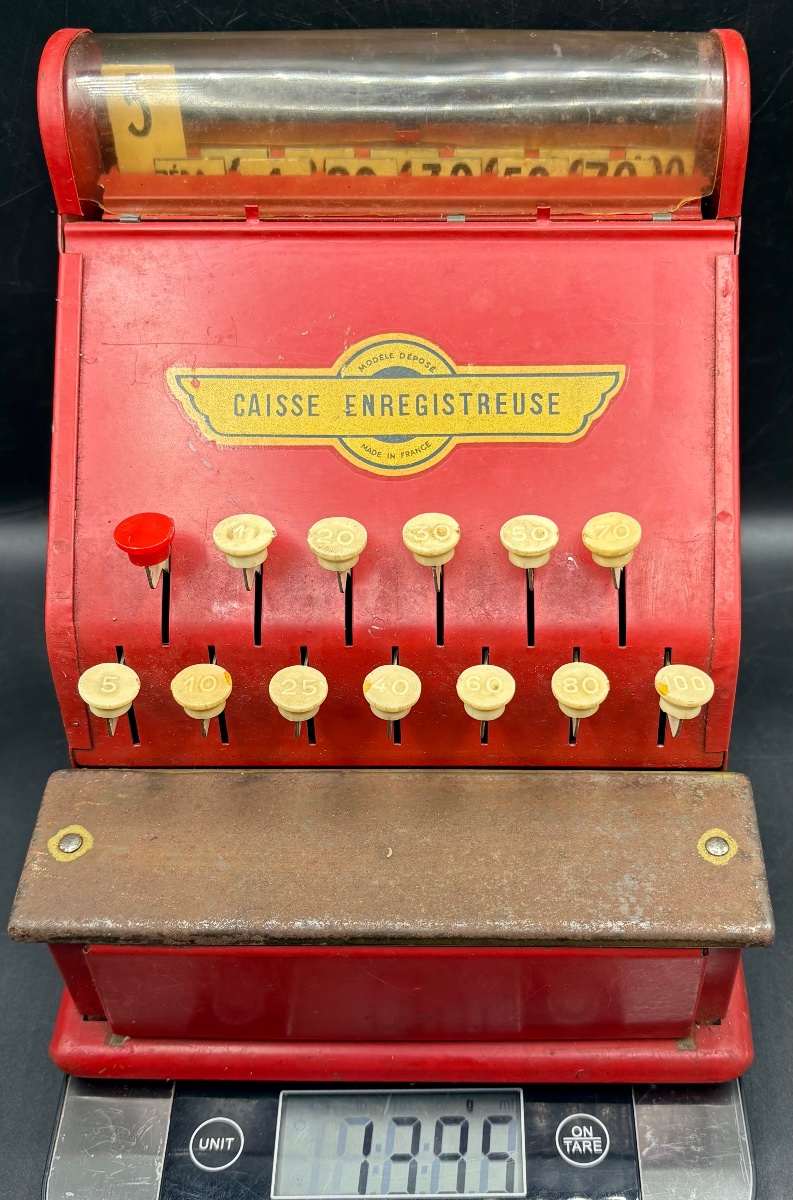 UNE CAISSE ENREGISTREUSE EN FER PEINT DES ANNÉES 1930/40 FRANÇAISE-photo-8