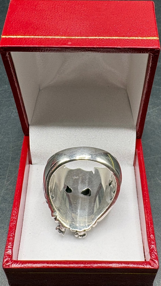 Solid Silver Ring Featuring The Harley-davidson Logo From The 1980s (european) -photo-4