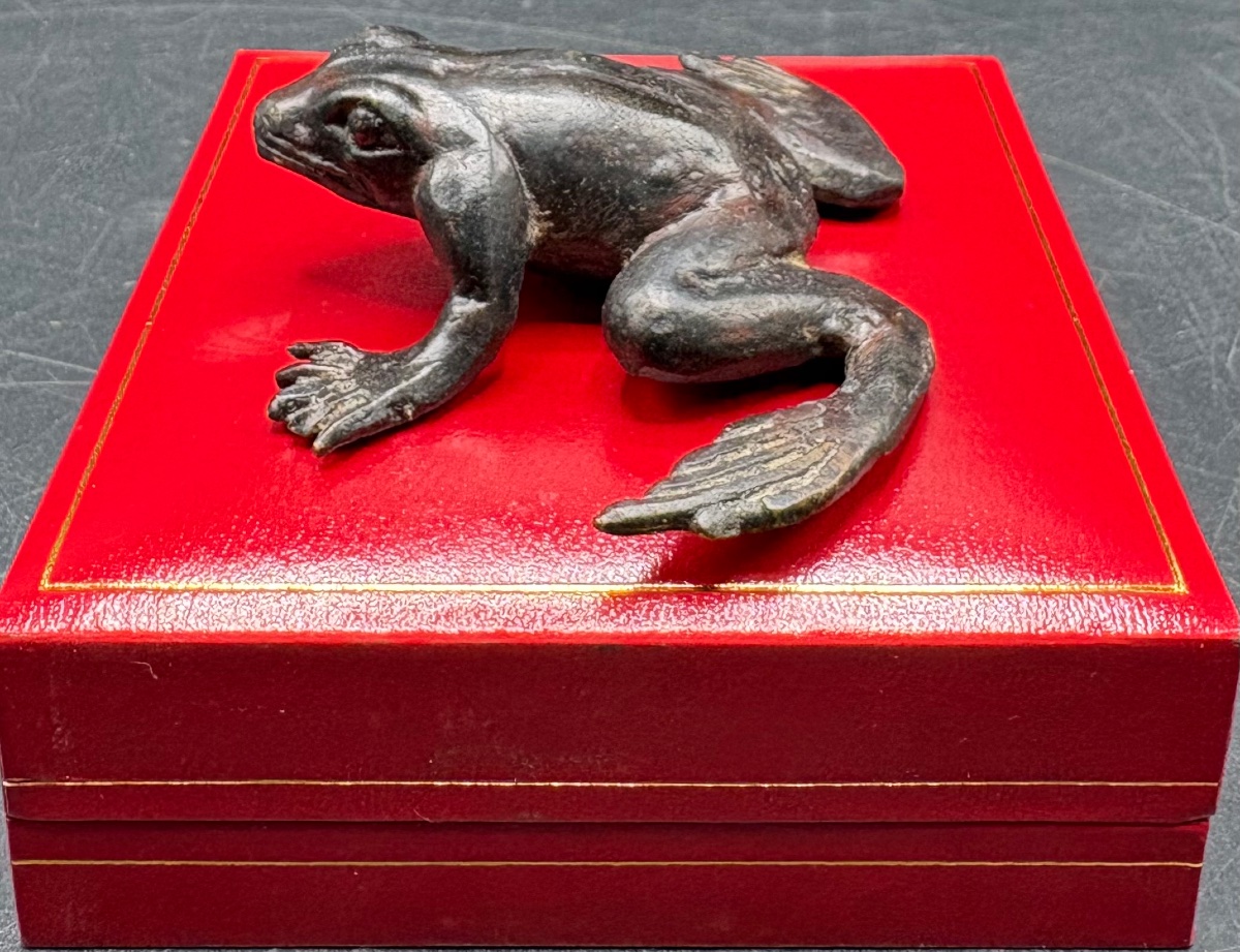 Small Bronze Frog With Antique Finish From The 1880s, French  -photo-4