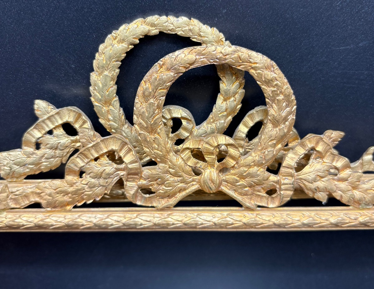 Pair Of Large Gilded Bronze Frame Mounts From The 1880s, French -photo-4