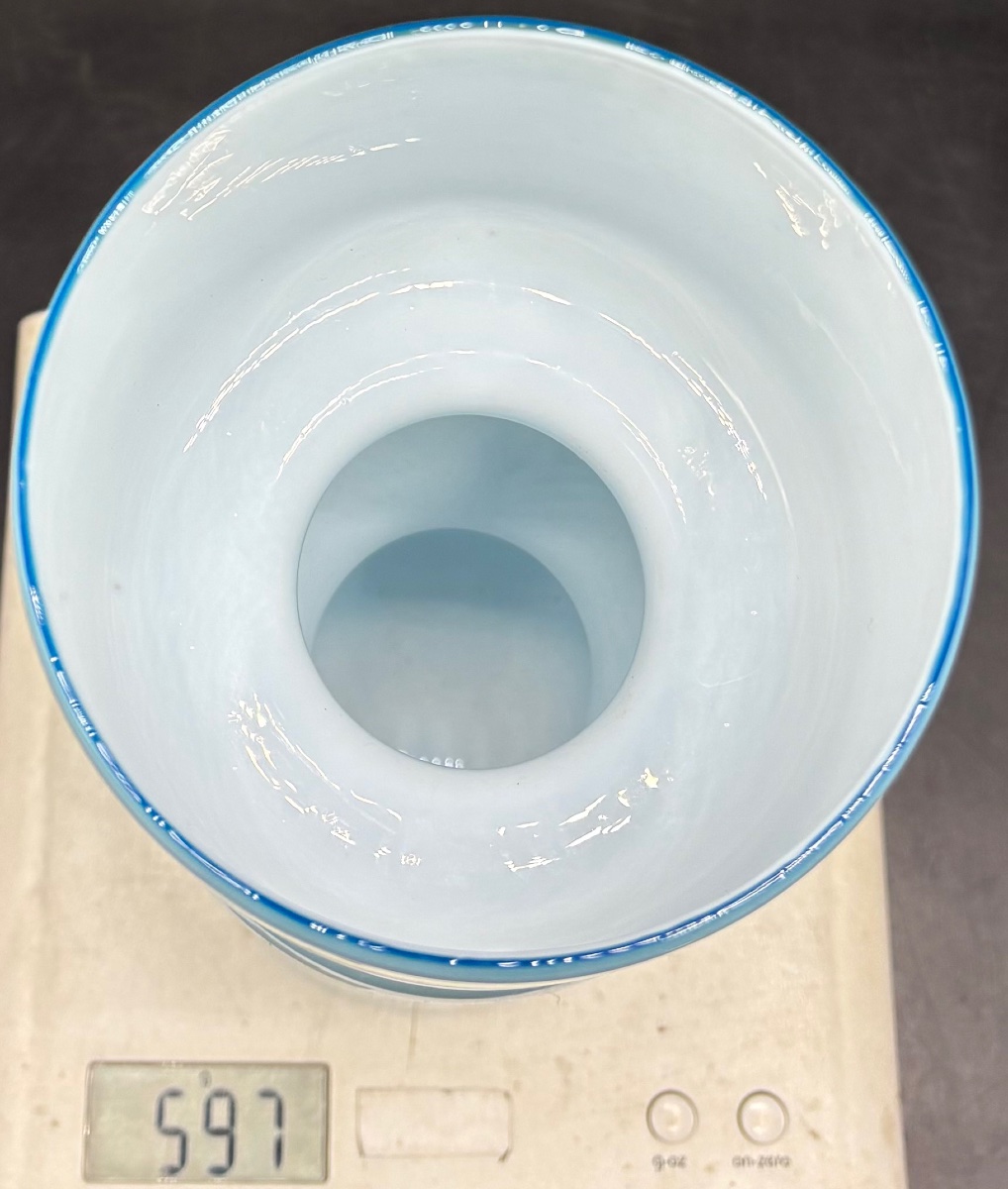 VASE EN OPALINE À DOUBLE COUCHES DES ANNÉES 1960/70 FRANÇAIS -photo-8