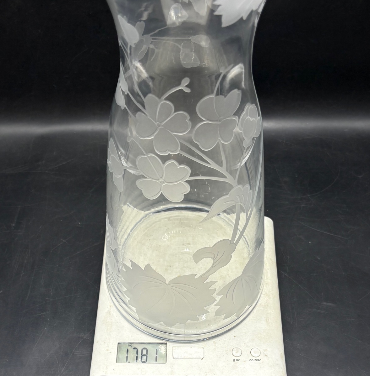 A Pair Of Large Acid-etched Blown Glass Vases From The 1980s, Foreign-photo-8