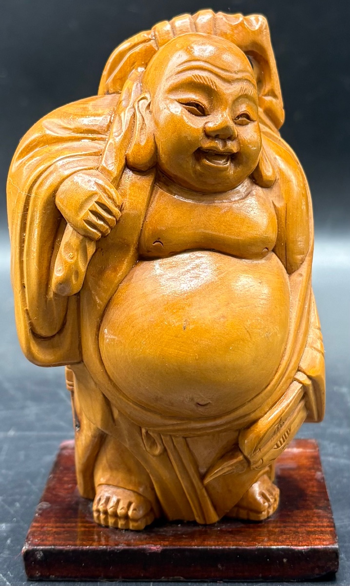 Chinese Buddha Sculpted From Exotic Wood, Dated To The 1940s/50s 