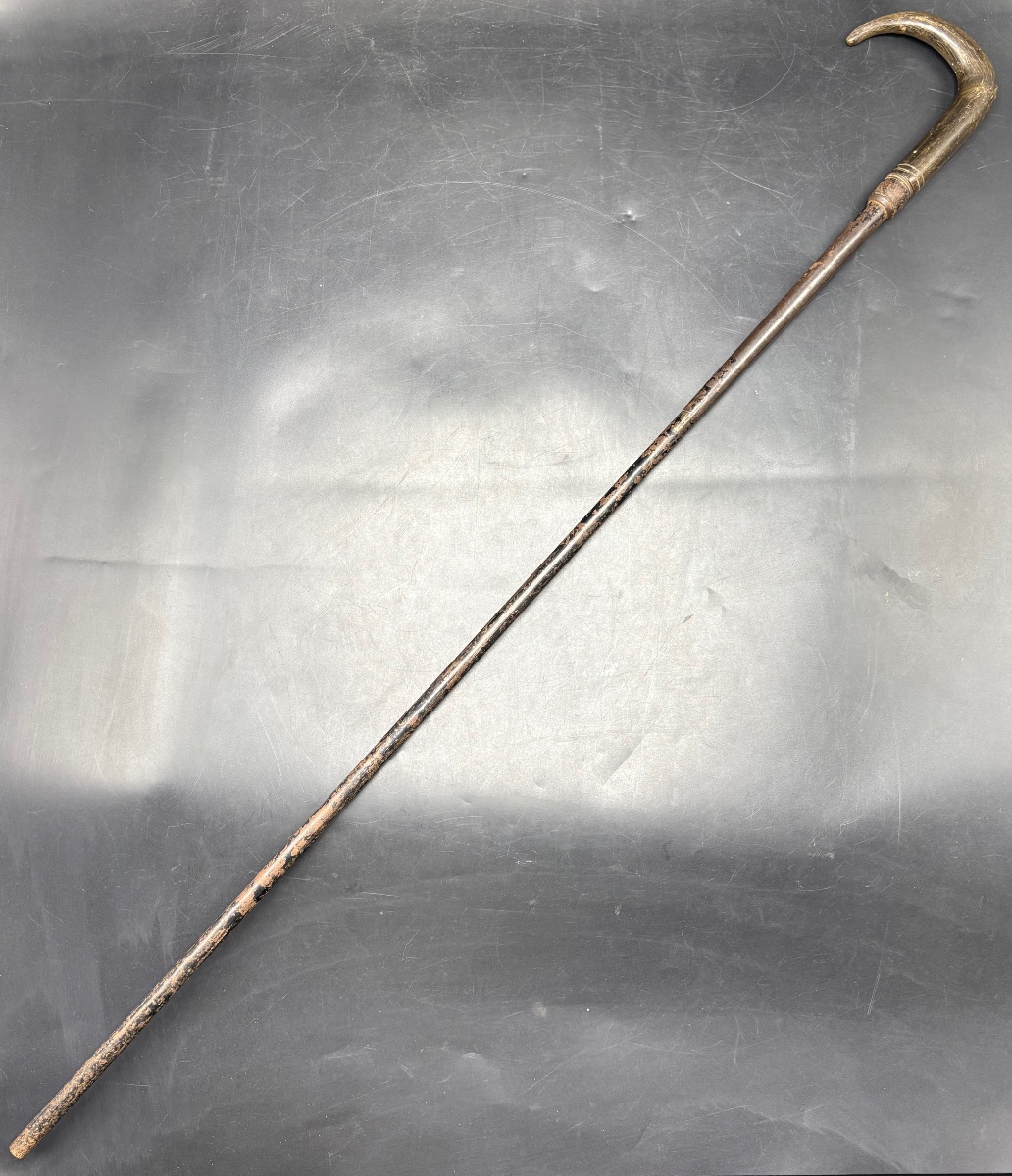 CANNE FUSIL FIN XIXÈME ACIER ET CORNE FRANÇAISE 