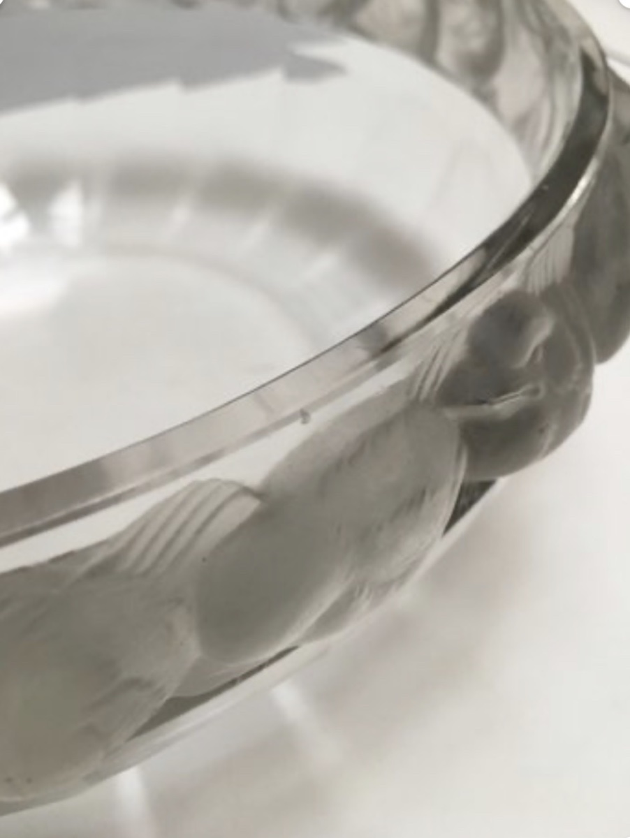 Molded Blown Crystal Glass From The 1940s/50s By Lalique France-photo-4
