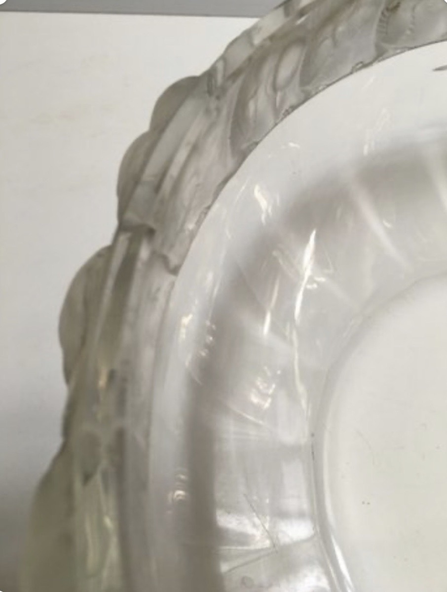 Molded Blown Crystal Glass From The 1940s/50s By Lalique France-photo-3