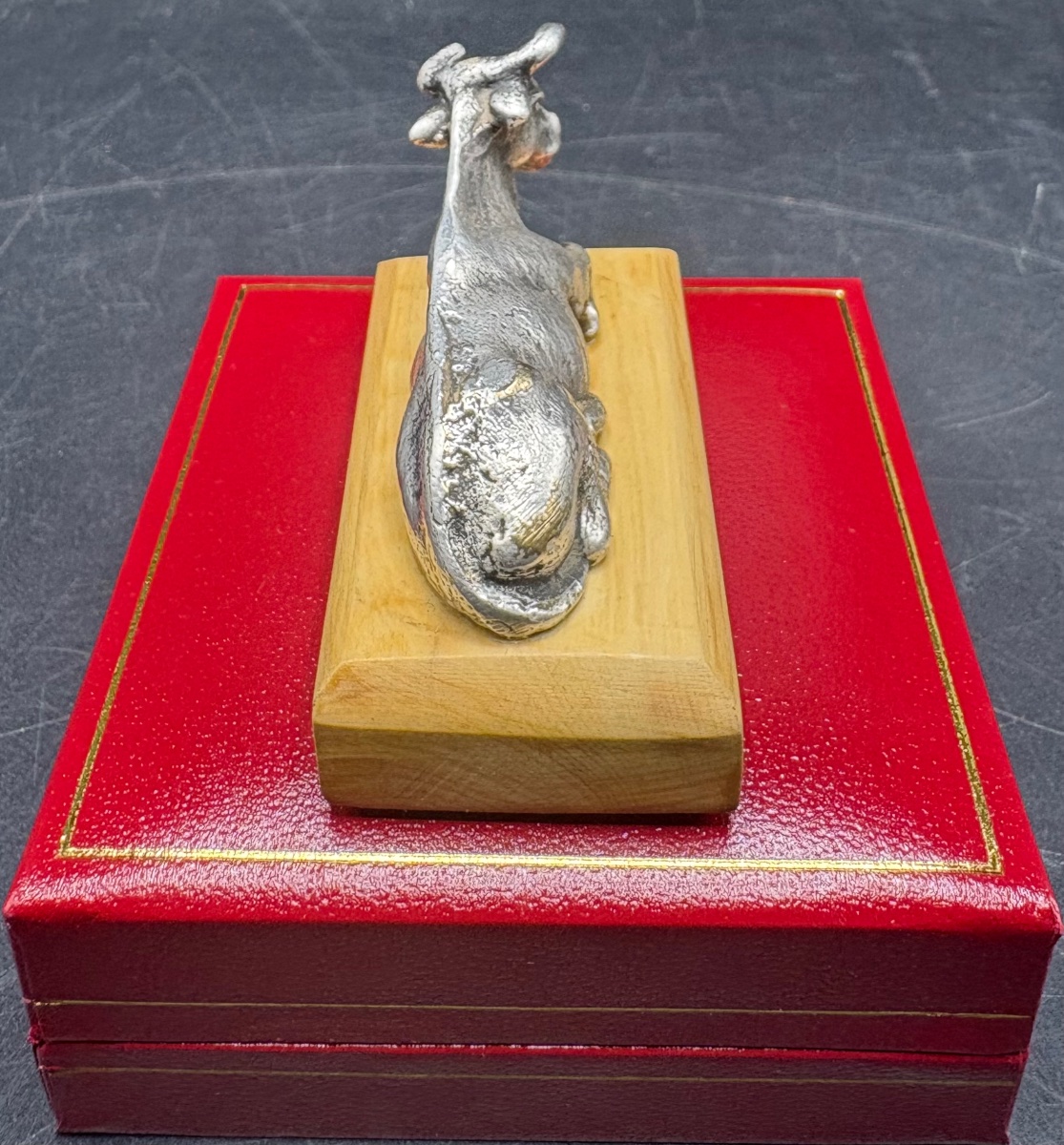 Small Silver-plated Bronze Cow From The 1930s, French -photo-2