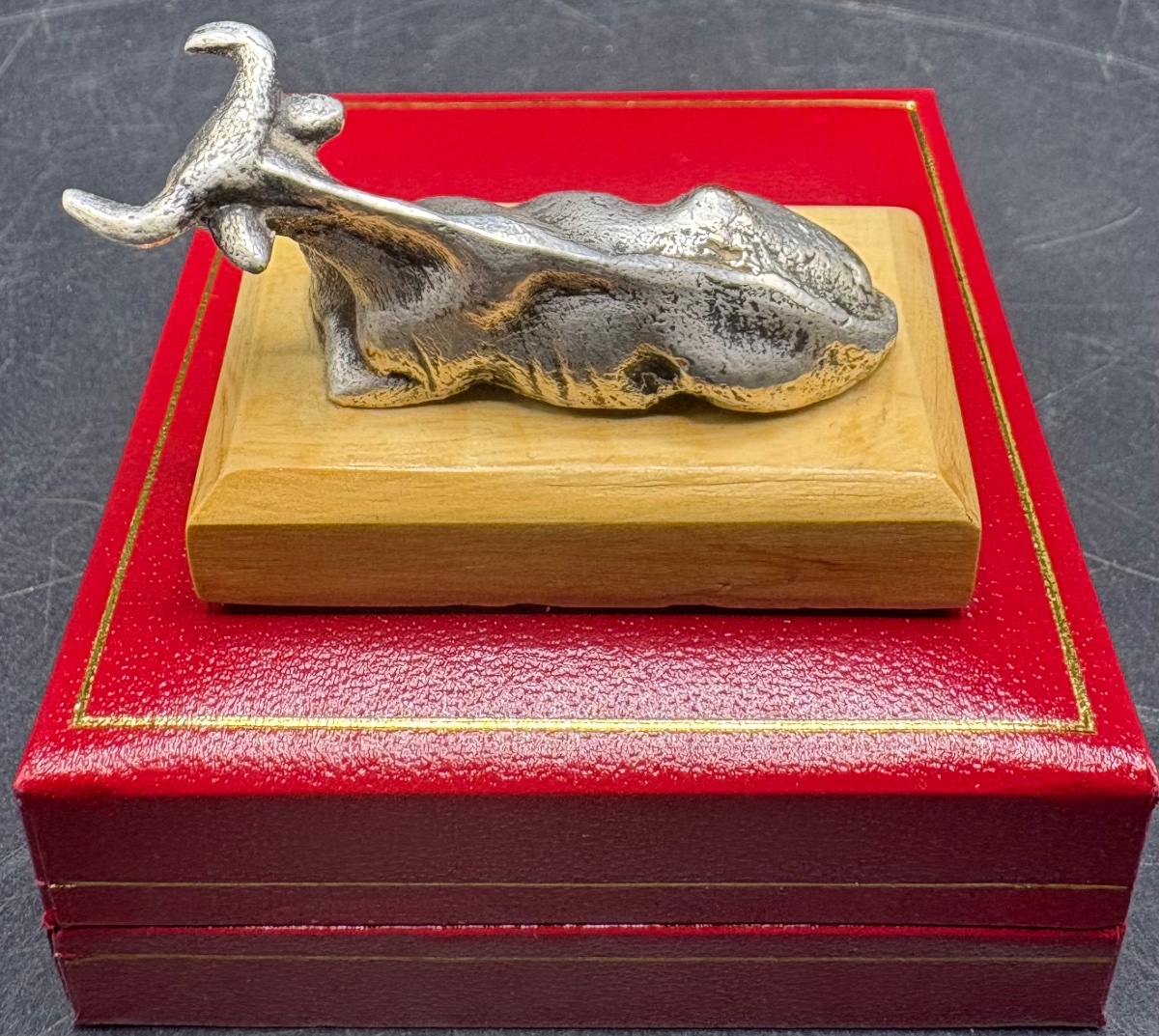 Small Silver-plated Bronze Cow From The 1930s, French -photo-3